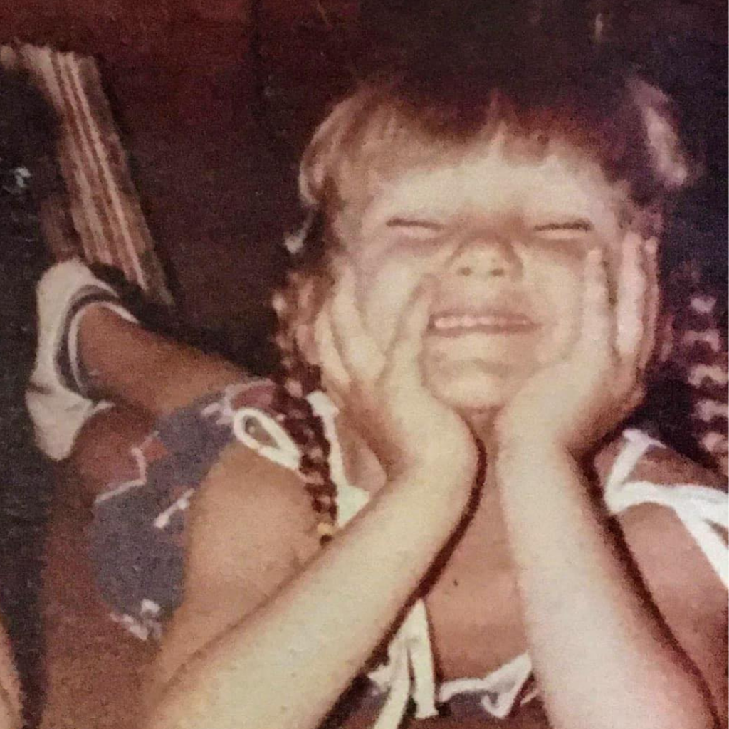 Amber as a child, beginning a lifelong love of creativity