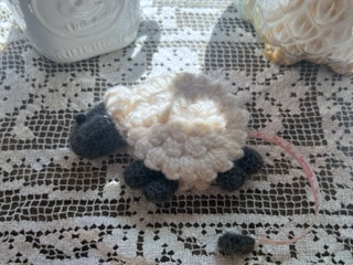Handmade crochet sheep tape measure from Gabie's Creations